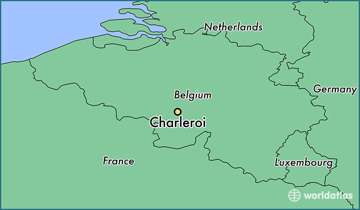 map showing the location of Charleroi