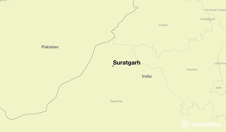 map showing the location of Suratgarh