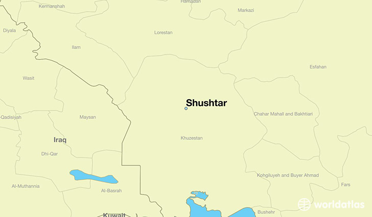 map showing the location of Shushtar