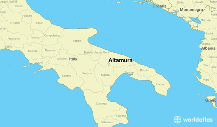 map showing the location of Altamura
