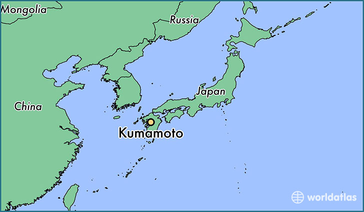 map showing the location of Kumamoto