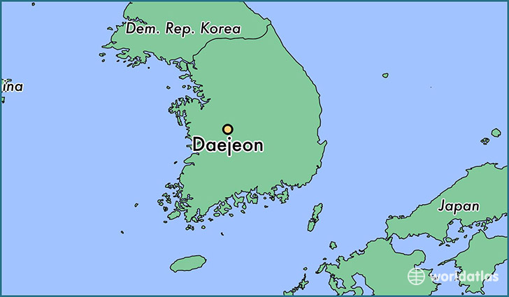 map showing the location of Daejeon