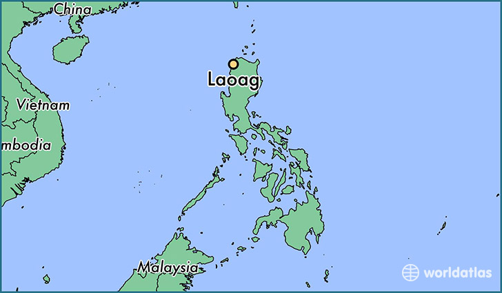 map showing the location of Laoag