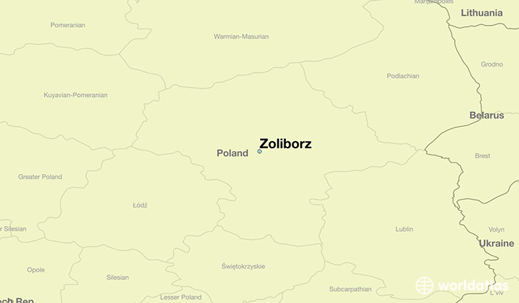 map showing the location of Zoliborz