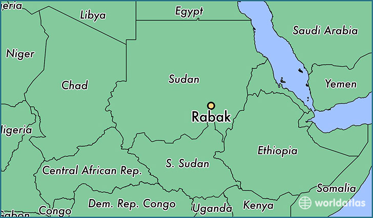 map showing the location of Rabak