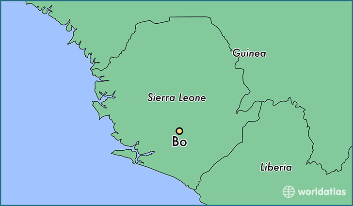 map showing the location of Bo