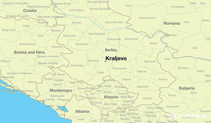 map showing the location of Kraljevo