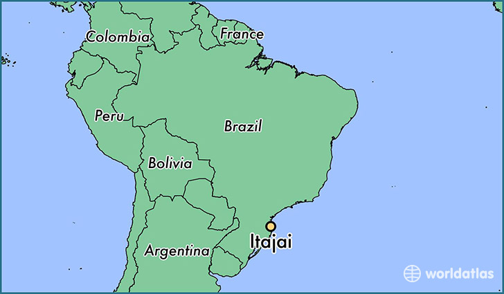 map showing the location of Itajai