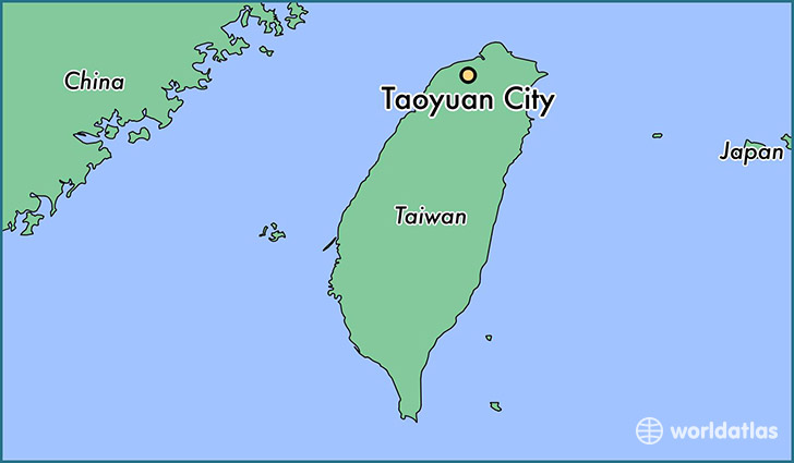 map showing the location of Taoyuan City