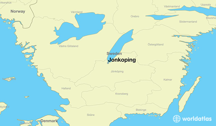 map showing the location of Jonkoping