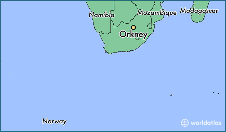 map showing the location of Orkney