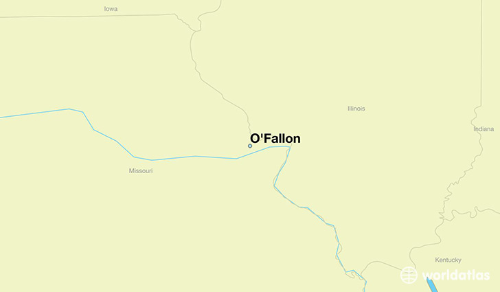 map showing the location of O'Fallon