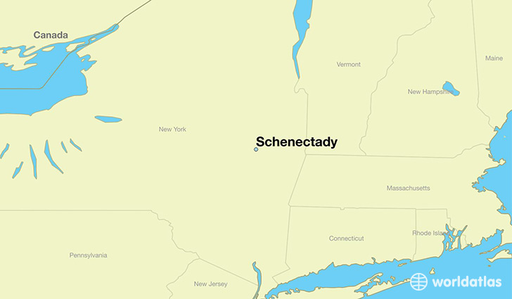 map showing the location of Schenectady