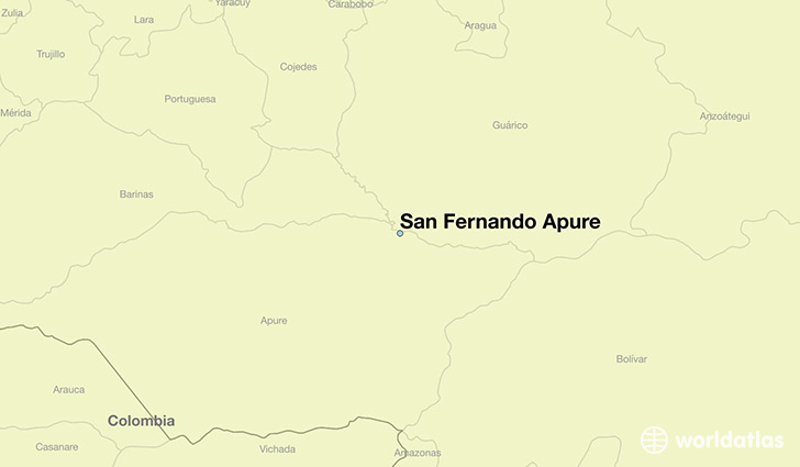 map showing the location of San Fernando Apure