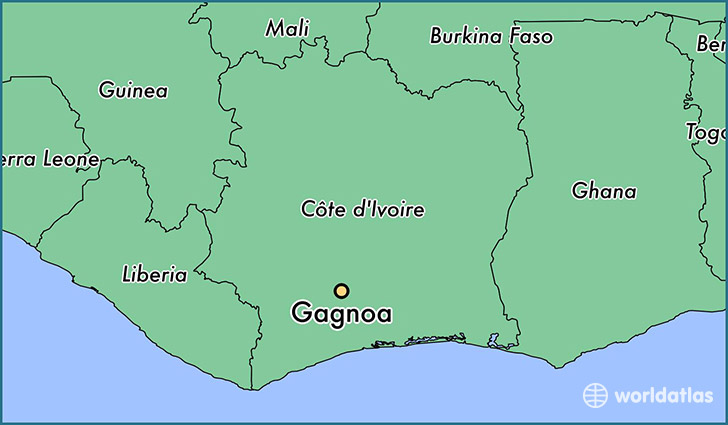 map showing the location of Gagnoa
