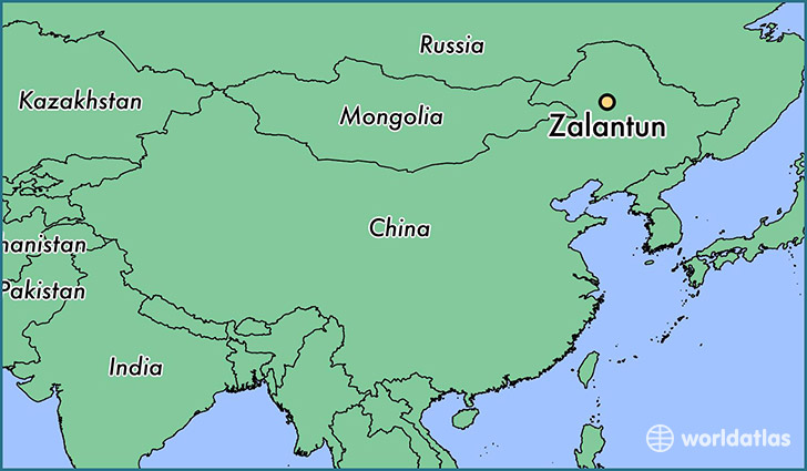 map showing the location of Zalantun
