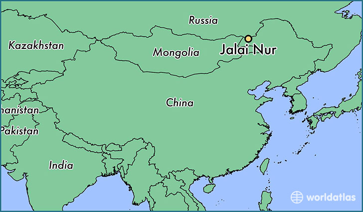 map showing the location of Jalai Nur