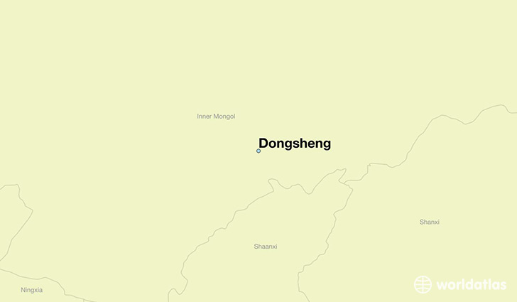 map showing the location of Dongsheng