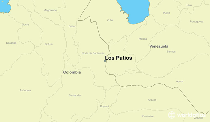 map showing the location of Los Patios