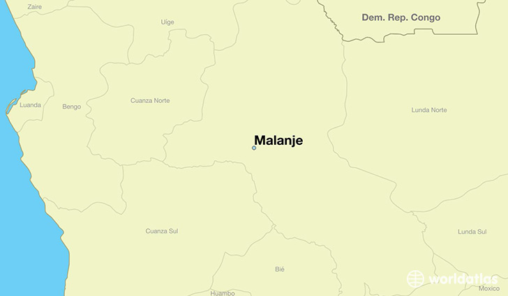 map showing the location of Malanje