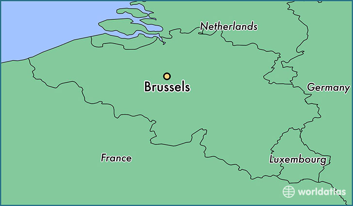 map showing the location of Brussels
