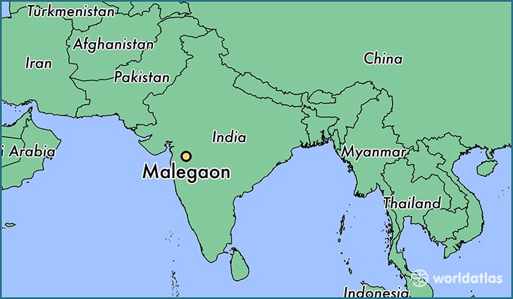 map showing the location of Malegaon