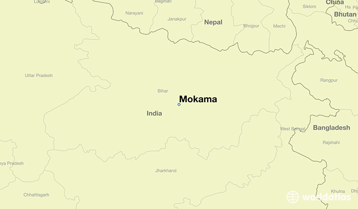 map showing the location of Mokama