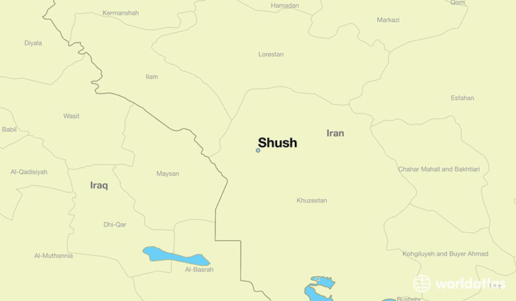 map showing the location of Shush