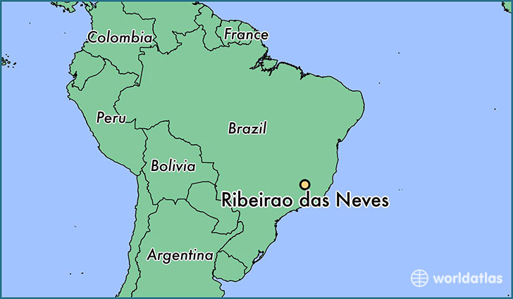 map showing the location of Ribeirao das Neves