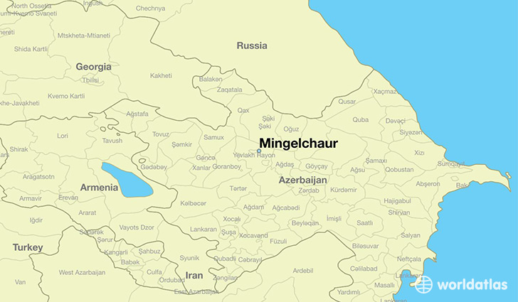 map showing the location of Mingelchaur