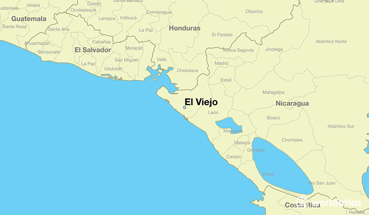 map showing the location of El Viejo