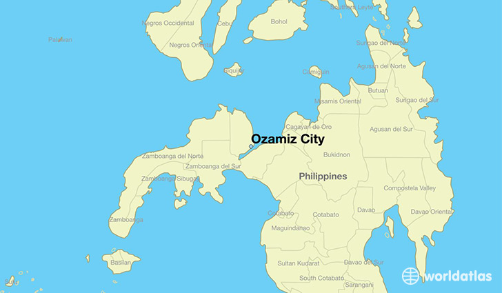 map showing the location of Ozamiz City