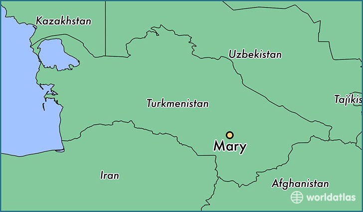 map showing the location of Mary