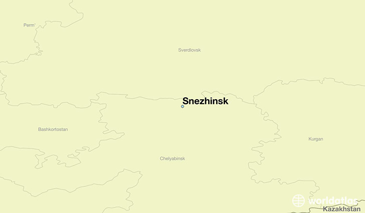 map showing the location of Snezhinsk