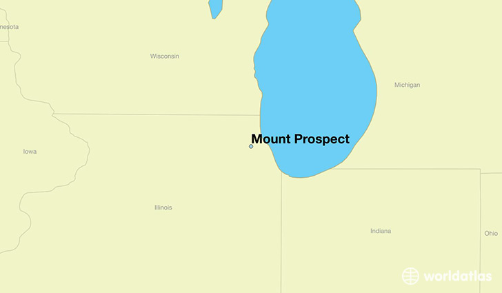 map showing the location of Mount Prospect