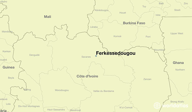 map showing the location of Ferkessedougou