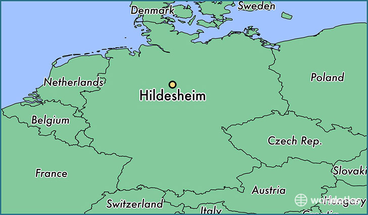 map showing the location of Hildesheim