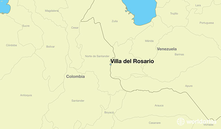 map showing the location of Villa del Rosario