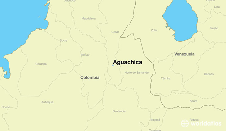 map showing the location of Aguachica