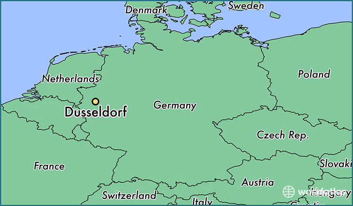 map showing the location of Dusseldorf