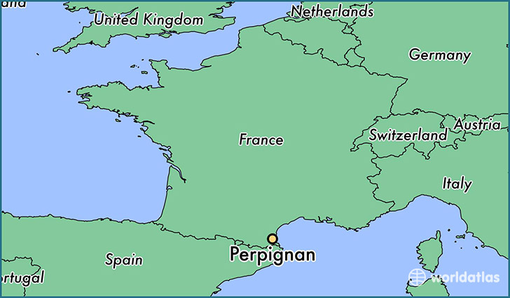 map showing the location of Perpignan