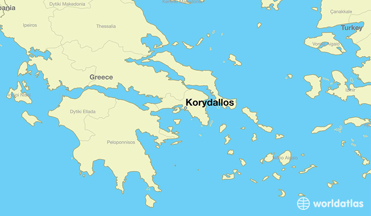 map showing the location of Korydallos