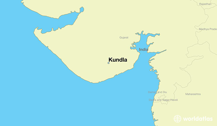 map showing the location of Kundla