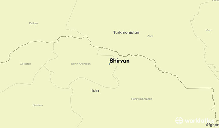 map showing the location of Shirvan