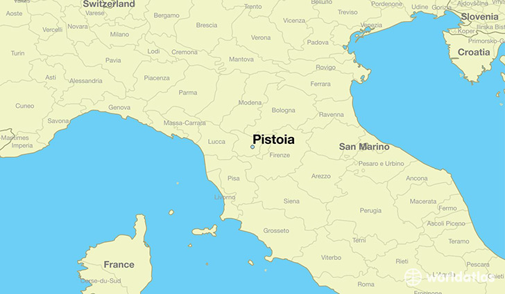 map showing the location of Pistoia