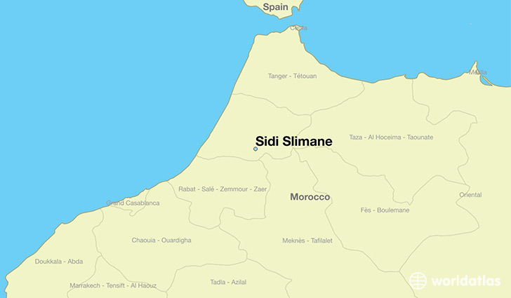 map showing the location of Sidi Slimane
