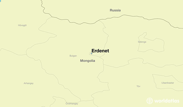map showing the location of Erdenet