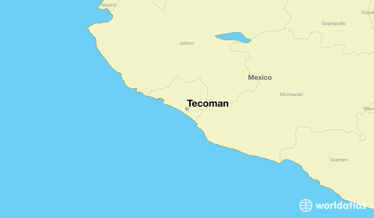 map showing the location of Tecoman