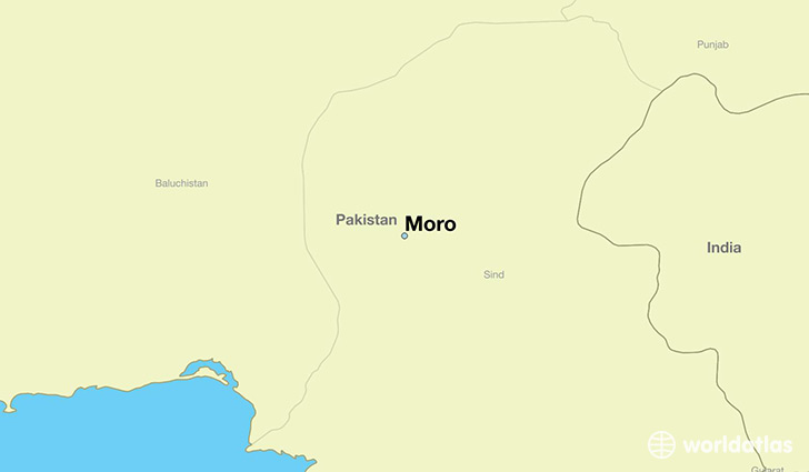 map showing the location of Moro