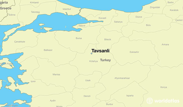 map showing the location of Tavsanli
